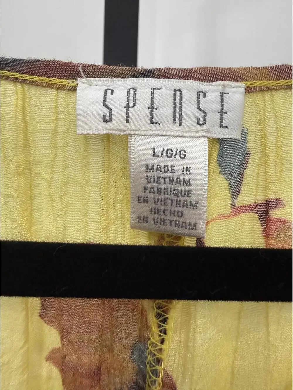 Spense Yellow Floral Lace-Up Blouse Large - Picture 3 of 6